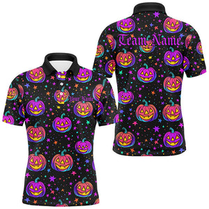 Colorful Pumpkins Custom Halloween Bowling Shirts For Men, Halloween Team Outfits Bowling Gift IPHW7602