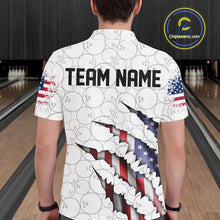 Load image into Gallery viewer, Personalized American Flag Bowling Team Shirts For Men And Women Patriotic Bowling Gifts IPHW5523