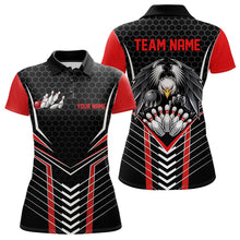 Load image into Gallery viewer, Custom Black And Red Eagle Bowling Jerseys, Bowling Team Women Polo Shirts Bowlers Outfits IPHW8748