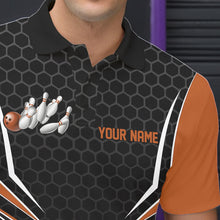 Load image into Gallery viewer, Custom Black And Orange Eagle Bowling Jerseys, Bowling Team Men Polo Shirts Bowlers Outfits IPHW8751