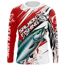 Load image into Gallery viewer, Chinook Salmon Fishing Custom Long Sleeve Tournament Shirts, Salmon Fishing Jerseys | Red IPHW6244