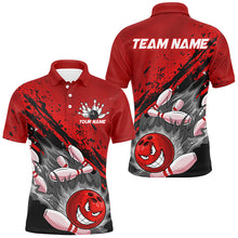 Load image into Gallery viewer, Black And Red Custom Funny Bowling Shirt For Men, Bowling Team Uniform Bowlers Outfits IPHW7622