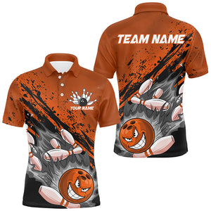 Black And Blue Custom Funny Bowling Shirt For Men, Bowling Team Uniform Bowlers Outfits IPHW7623