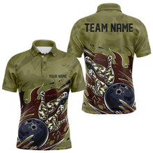 Load image into Gallery viewer, Custom Military Camo Bowling Polo Shirts For Men, Patriotic Veteran Bowling Team Shirt IPHW8038