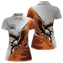 Load image into Gallery viewer, Custom Orange Eagle Bowling Team Women Polo Shirts, Bowling League Shirt Bowlers Outfit IPHW8754