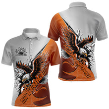 Load image into Gallery viewer, Custom Orange Eagle Bowling Team Men Polo Shirts, Eagle Bowling League Shirt Bowlers Outfit IPHW8754