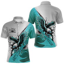Load image into Gallery viewer, Custom Blue Eagle Bowling Team Men Polo Shirts, Eagle Bowling League Shirt Bowlers Outfit IPHW8755