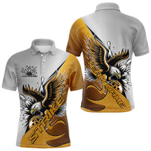 Load image into Gallery viewer, Custom Yellow Eagle Bowling Team Men Polo Shirts, Eagle Bowling League Shirt Bowlers Outfit IPHW8757