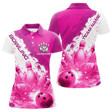 Load image into Gallery viewer, Pink Flame Strike Bowling Custom Team Shirts For Women, Bowler Outfit Bowling Team Jersey IPHW6256