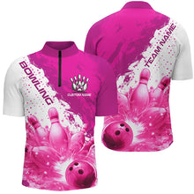 Load image into Gallery viewer, Pink Flame Strike Bowling Custom Team Shirts For Men And Women, Bowler Outfit Bowling Team Jersey IPHW6256