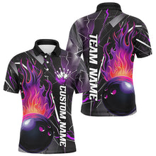 Load image into Gallery viewer, Custom Multi-Color Flame Bowling Ball Team Bowling Shirts For Men And Women, Bowling Tournament Jerseys For Bowlers IPHW6576