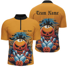 Load image into Gallery viewer, Custom Halloween Bowling Shirts For Men, Pumpkin Bowling Ball Bowling Team Halloween Outfit IPHW7630