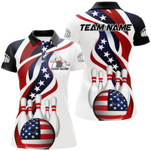 Load image into Gallery viewer, American Flag Custom Patriotic Bowling Shirts For Women, Team Bowling League Shirts Uniform IPHW7636