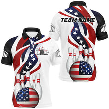 Load image into Gallery viewer, American Flag Custom Patriotic Bowling Shirts For Men, Team Bowling League Shirts Uniform IPHW7636