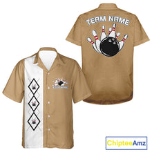 Load image into Gallery viewer, Custom Classic Vintage Argyle Bowling Men And Women Button Up, Retro Bowling Team Shirt IPHW10068