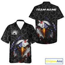 Load image into Gallery viewer, Custom Patriotic Eagle Men And Women Bowling Team Shirt, US Flag Eagle Bowling League Shirt IPHW10191