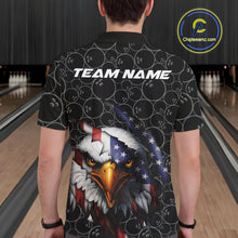 Load image into Gallery viewer, Custom Patriotic Eagle Men Bowling Team Shirt, US Flag Eagle Bowling League Shirt IPHW10191