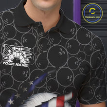 Load image into Gallery viewer, Custom Patriotic Eagle Men Bowling Team Shirt, US Flag Eagle Bowling League Shirt IPHW10191
