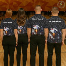Load image into Gallery viewer, Custom Patriotic Eagle Men Bowling Team Shirt, US Flag Eagle Bowling League Shirt IPHW10191
