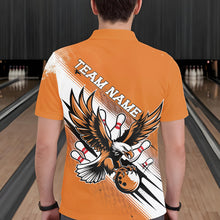 Load image into Gallery viewer, Custom Orange Eagle Bowling Jerseys, Eagle Bowling Men Polo Shirts Team Uniform Bowlers Outfit IPHW8787