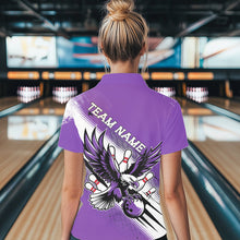 Load image into Gallery viewer, Custom Purple Eagle Bowling Jerseys, Eagle Bowling Women Polo Shirts Team Bowlers Uniform IPHW8788