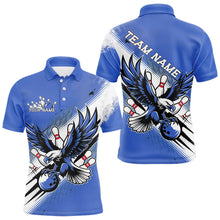 Load image into Gallery viewer, Custom Blue Eagle Bowling Jerseys, Eagle Bowling Men Polo Shirts Team Uniform Bowlers Outfit IPHW8789