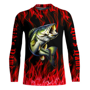 Custom Bass Fishing jerseys, Bass Long sleeve Fishing Shirts personalized Fishing gifts | red IPHW3534