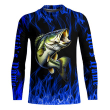 Load image into Gallery viewer, Custom Bass Fishing jerseys, Bass Long sleeve Fishing Shirts personalized Fishing gifts | blue IPHW3535