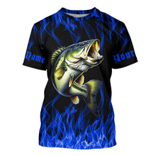 Load image into Gallery viewer, Custom Bass Fishing jerseys, Bass Long sleeve Fishing Shirts personalized Fishing gifts | blue IPHW3535