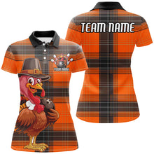 Load image into Gallery viewer, Custom Funny Turkey Bowling Shirts For Women, Thanksgiving Bowling Team Shirt Bowler Outfit IPHW7638