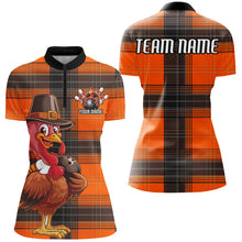 Load image into Gallery viewer, Custom Funny Turkey Bowling Shirts For Women, Thanksgiving Bowling Team Shirt Bowler Outfit IPHW7638