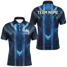 Load image into Gallery viewer, Custom Blue Bowling Shirts For Men, Bowling Team Jerseys Bowlers Outfits With Names IPHW7646