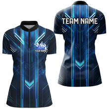 Load image into Gallery viewer, Custom Blue Bowling Shirts For Women, Bowling Team Jerseys Bowlers Outfits With Names IPHW7646