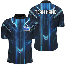 Load image into Gallery viewer, Custom Blue Bowling Shirts For Men, Bowling Team Jerseys Bowlers Outfits With Names IPHW7646