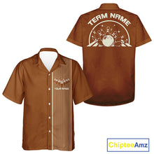 Load image into Gallery viewer, Custom Classic Striped Vintage Bowling Shirt, Retro Bowling Button Up Team Shirt IPHW10075