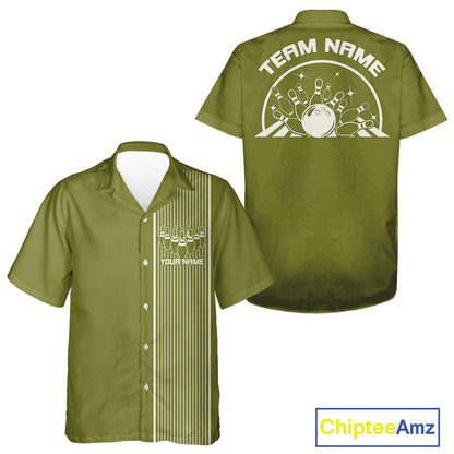 Custom Classic Striped Vintage Bowling Shirt, Retro Bowling Button Up Team Shirt IPHW10075