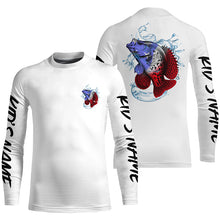 Load image into Gallery viewer, Personalized American Flag Crappie Fishing Shirts, Patriotic Crappie Long Sleeve Fishing Shirts IPHW6277