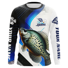 Load image into Gallery viewer, Custom Crappie Fishing Jerseys, Crappie Long Sleeve Tournament Fishing Shirts | Blue IPHW6285