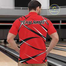 Load image into Gallery viewer, Custom Red Bowling Jerseys, Bowling Team Tournament Quarter-Zip Shirts For Men IPHW11410