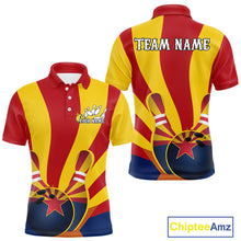 Load image into Gallery viewer, Custom Arizona State Flag Bowling Team Polo Shirts For Men, Bowling League Shirt IPHW9266