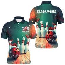 Load image into Gallery viewer, Custom Christmas Bowling Shirts For Men, Bowling Team Shirt Christmas Bowling Tournament Outfits IPHW7842