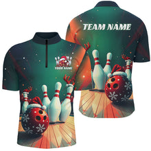 Load image into Gallery viewer, Custom Christmas Bowling Shirts For Men, Bowling Team Shirt Christmas Bowling Tournament Outfits IPHW7842