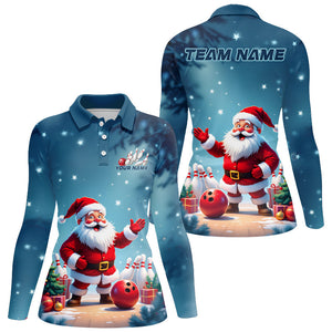 Santa Bowling Custom Christmas Ladies Bowling Shirts, Bowling Team Uniform Bowlers Outfits IPHW7847