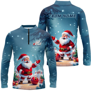 Funny Santa Bowling Custom Christmas Bowling Shirts For Men, Bowling Team Uniform Bowlers Outfits IPHW7847