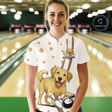 Load image into Gallery viewer, Custom Funny Labrador Retriever Dog Women Bowling Team Shirt, Dog Lovers Bowling Uniform IPHW10208