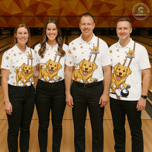 Load image into Gallery viewer, Custom Funny Golden Retriever Dog Men Bowling Team Shirt, Dog Lovers Bowling Uniform IPHW10209