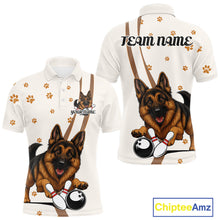 Load image into Gallery viewer, Custom Funny German Shepherd Dog Men Bowling Team Shirt, Dog Lovers Bowling Uniform IPHW10210