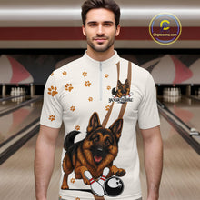 Load image into Gallery viewer, Custom Funny German Shepherd Dog Men Bowling Team Shirt, Dog Lovers Bowling Uniform IPHW10210