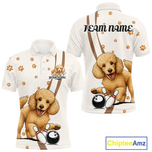 Load image into Gallery viewer, Custom Funny Poodle Dog Men Bowling Team Shirt, Dog Lovers Bowling Uniform IPHW10211