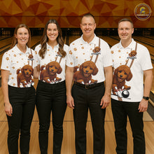 Load image into Gallery viewer, Custom Funny Poodle Dog Men Bowling Team Shirt, Dog Lovers Bowling Uniform IPHW10212